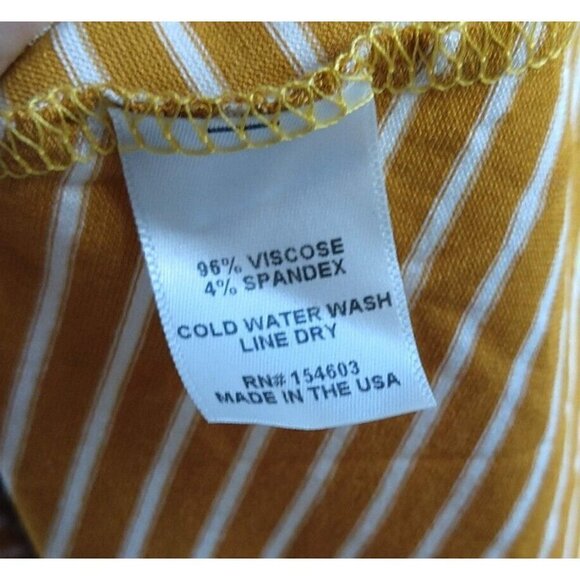 Paisley Raye "Violet" Yellow Stripe Print Top Plus Size 1X NWT USA 3/4 Sleeve - Picture 12 of 12